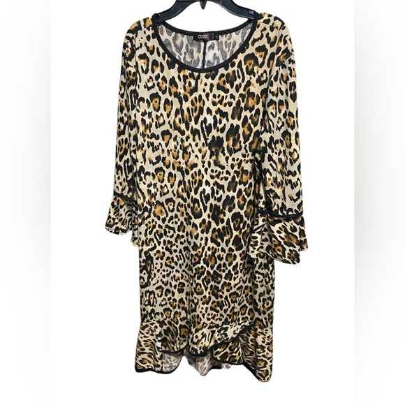 Cure. Dresses & Skirts - Cure.  Leopard Long Sleeve Dress XL